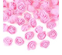 VINFUTUR 200Pcs Artificial Foam Rose Flower Heads, Mini Foam Fake Roses Heads with Laces for DIY Crafts Wedding Baby Shower Birthday Party Valentine's Day Decoration Rose Bear Kit (Pink)