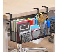 VINGAA Clamp on Desk Drawer,Desk Side Storage Hanging,Large Capacity Under Table Magazine Document Organizer,Steel Side Desk Organizer,Easy to Instal