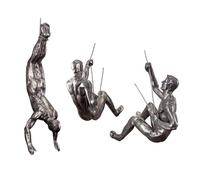 VINGAA Climber Sculpture, Modern Decorative Wall Art Male Sculpture, Climbing Men Figures Wall Hanging, Simplicity Resin Climbing Man Wall Art, for Home and Office Decoration (Set of 3)