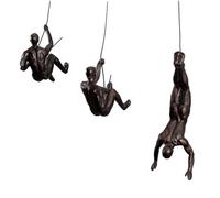 VINGAA Climber Sculpture, Modern Decorative Wall Art Male Sculpture, Climbing Men Figures Wall Hanging, Simplicity Resin Climbing Man Wall Art, for Home and Office Decoration (Set of 3)