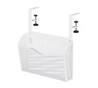 VINGAA Minimalist Desk Organizer, Metal Hanging File Organizer, Under Desk Drawer, 20 lbs Capacity, White/Black