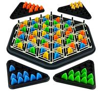 VingaHouse Chain Triangle Chess Game, Geometric Chess Game Set, Triggle Rubber Elastic Band Board Game, Family Strategy Game for 4 Players, Ages 3+