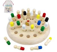 Vingahouse Wooden Chess Game - Memory Match Stick Chess with Storage Bag, Enhance Color Cognitive Memory Game for Early Learning, Christmas & Birthday Gifts for Children