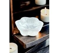 vingardium leviosa Selenite Charging Crystal Flower Bowl Handmade Natural White Ritual Altar Cleansing Tumble Stones Metaphysical Spiritual Healing Meditation Home Decoration Gift 10cm