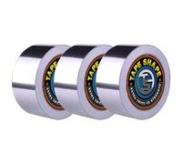 vingardium leviosa VL 3 Rolls Aluminium Foil Tape 50mm x 50m Heavy Duty Strong Adhesive Heat Resistant Insulation Tape for Sealing Ducts Car Panel and Pipework (50mm x 50m, 3 Rolls)