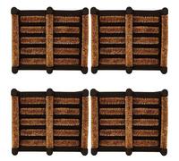 vingardium leviosa VL Door Mat 35x30cm - Boot Scraper Door Mats Outdoor with Rubber Backing and Coir Bristles - Compact Outdoor Mat for Dirt Control in Entryways, Garden, Patio or Porch (Pack of 4)