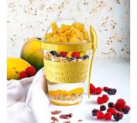 vingardium leviosa Yogurt Pots Spoon Reusable 600ML Overnight Oats Muesli Cup with Lid BPAfree Breakfast Cereal To Go Dishwasher Safe Snack Lunch Oatmeal Jars Travel Meal Food Container 20oz (Yellow)