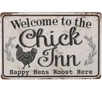 Vingate Cute Chicken Coop Door Sign Metal Chick Inn Sign 8x12 Inch