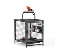VINGLI 25in Portable Metal Bird Cage with Wooden Handle Handheld