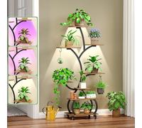 VINGLI 8-Tiered Rolling Plant Stand with Grow Lights