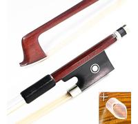 VINGOBOW Brazilwood Violin Bow 3/4 Size 69cm Ebony Frog Natural Mongolian White Horsehair Well Balanced Sweet Tone