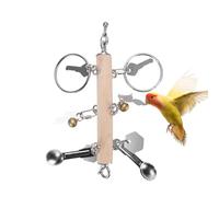 VINGVO Parrot Bird Toys with Metal Spoons, Stainless Steel Keys Rings Toy, Intelligence Development Crisp Sound Toys for Amazons Mini Medium Large Macaws African Greys Cockatoos Eclectus