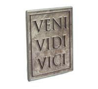 Vini Vidi Vici Enamelled Pin Badge (Julius Caesar - I came, I saw, I conquered) on Display Card