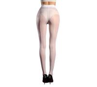 VINICUNCA Back Seam Sheer Tights Women's Seamed Pantyhose Patterned Stockings, White, XX-Large-6X-Large