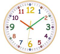 VINILITE Kids Wall Clock Learn to Tell the Time Clock Learning Clock for Kids Teaching Clocks for Children for Bedroom Classroom Living Room