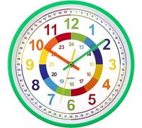 VINILITE Kids Wall Clock Learn to Tell Time Clock Teaching Clocks for Children for Bedroom Classroom Living Room