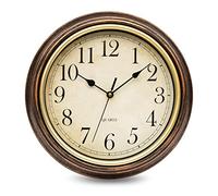 VINILITE Vintage Wall Clock, 12'' Retro Silent Non Ticking Classic Clocks, Easy to Read, Quality Quartz Clock Battery Operated, Decorative Bedroom, Kitchen, Office