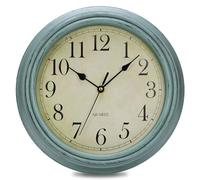 VINILITE Vintage Wall Clock, 12'' Retro Silent Non Ticking Classic Clocks, Easy to Read, Quality Quartz Clock Battery Operated, Decorative Bedroom, Kitchen, Office