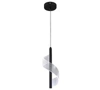Vinilky Clear Acrylic Pendant Light, Dimmable LED Hanging Light Height Adjustable Modern Pendant Ceiling Light Fixture for Kitchen Island, Dining Room, Living Room, Bedroom, Black