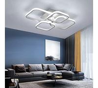 Vinilky Modern Acrylic Led Ceiling Lights, 4 White Squares Lighting Chandeliers Indoor Flush Mount Hanging Lamp Acrylic Lighting Fixture for Living Room Bedroom Lounge