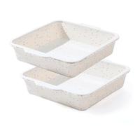 Vinino 8 inch Silicone Square Cake Pan with Metal Reinforced Frame Set of 2, Nonstick Silicone Cake Molds BPA Free Suitable for making Cakes Brownies Cheesecakes Pie Bread