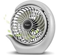 viniper Portable Rechargeable Fan, Small Desk Fan : 3 Speeds & about 8-24 Hours Longer Working, 180° Rotation, Portable Fan Small but Mighty(Grey, Light Black Blade