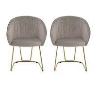 vinita upholstered mink velvet dining chairs in a pair