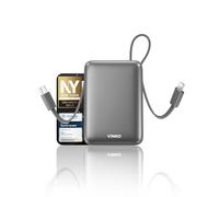 VINKO 20000mAh Fast Charging Power Bank, Small Power Bank with Built-in Cable, 22.5W USB C Portable Charger, Mini Battery Pack for iPhone 16 15 14 13 Samsung Galaxy Google Android (Gray)