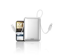 VINKO 20000mAh Fast Charging Power Bank, Small Power Bank with Built-in Cable, 22.5W USB C Portable Charger, Mini Battery Pack for iPhone 16 15 14 13 Samsung Galaxy Google Android (Sliver)
