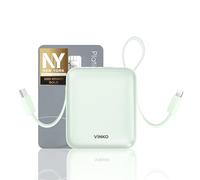 VINKO Small Power Bank with Built-in Cable,10000mAh Fast Charging Power Bank, 22.5W USB C Portable Charger, Mini Battery Pack for iPhone 16 15 14 13 Samsung Galaxy Google Android (Green)