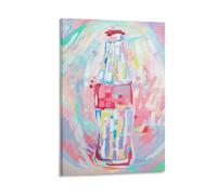 Vinkora Colorful Soda Bottle Wall Art Abstract Pop Art Style Watercolor Poster for Girl’s Room Or Fashion Decor Cute Pastel Soft Drink Painting Print for Wall Gift 20x30inch Frame