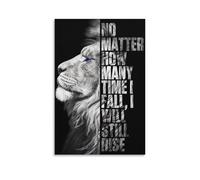 Vinkora Lion Motivational Wall Art Poster Inspirational Quote Artwork for Gym Office Dorm Or Bedroom Decor Black And White Animal Strength Print Gift 24x36inch(60x90cm) Unframed