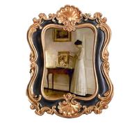 VINLIFE Small Vintage Picture Frames 2.5x3.5 Antique Victorian Picture Frames Ornate Wallet Size Picture Frames for Tabletop and Wall Mount Gallery Wall Art Retro Home Decor (Black and Gold Oblong)