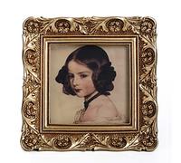 VINLIFE Small Vintage Picture Frames 3x3 Antique Ornate Mini Square Picture Frames for Wall Mount and Tabletop Victorian Home Decor Photo Gallery Art, Gold, Square