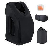 VinMas Travel Pillow Sleep Aid, Premium Comfortable Inflatable Portable Head Neck Rest Pillow, Design Airplanes, Cars, Buses, Trains, Office Napping, Outdoor Camping (Black)