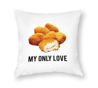 VinMea Decorative Pillow Covers Chicken Nuggets My Only Love Throw Pillow Case Cushion Cover Home Office Decor,Square 16 X 16 Inches