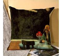 VinMea Flax Square Pillowcase Standard Size Edward Hopper 18"X18" Decorative Pillow Cushion Cover For Home Sofa Car Office