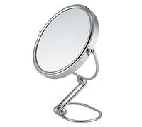 VINN DUNN Folding Cosmetic Mirror 15cm, Chrome | Magnifying 1X/3X, Pre-Assembled, Tilting Countertop, Dual-Sided