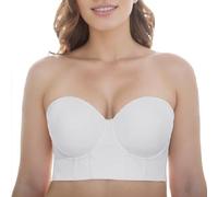 vinnercoco Sports Bras for Women,Push Up Strapless Longline Uplift Bra,Full Coverage Hide Fat Smoothing Underwire Bras, White-strapless, 36