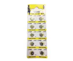 Vinnic 10 x AG3 L736 192 Alkaline Button Cell Batteries for Watches, Calculators, Toys, Laser Pointer, Thermometer, etc