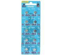 Vinnic AG4 1.5 V, 10 x Batteries, Alkaline, Mini, G4 LR626 LR66, Batteries with Long Shelf Life, Pack of 10-1 Blister Card