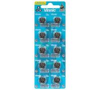 Vinnic Button Battery Alkaline AG12 L1142F LR43 Blister Pack of 10