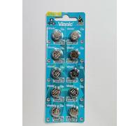 Vinnic Button Cell Battery Pack of 10 L1154 AG13 G13 LR44 1.5V Alkaline