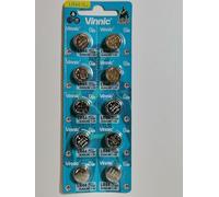 Vinnic Pack of 10 batteries AG13/L76/157/V13GA/RW82 pour montres, calculatrices, jouets, lasers, horloges, thermomètres et autres appareils électroniques