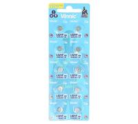VINNIC Pila Boton Alcalina AG0 L521F LR63 Blister Pack of 10