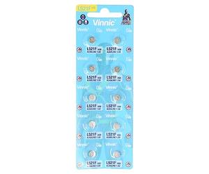 VINNIC Pila Boton Alcalina AG0 L521F LR63 Blister Pack of 10
