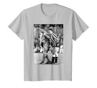 Vinnie Jones Grabbing Gazza Gascoigne Football Newcastle Utd T-Shirt, Youth, Silver Grey, Medium