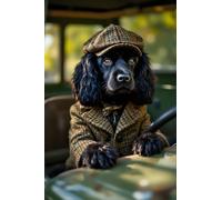 Vinnie the Black Cocker Spaniel | Dog Greeting Card (A5). Blank on the inside envelope included - Country Sports Edition
