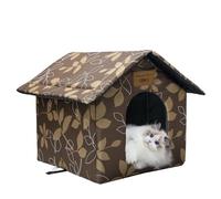 Vinnypet Cat House for Outdoors Waterproof Weatherproof Cat Cave Pet Shelter with Cushion for Feral Cats/Dogs 45x40x45cm