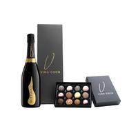 Vino Coco Bottega Prosecco Gift Set | Bottega Prosecco Gift Set with 12 Luxury Chocolate Truffles - 11% ABV